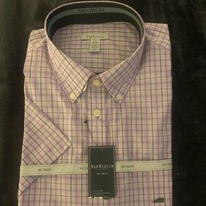 Van Heusen Men's Lavender Checkered Shirt